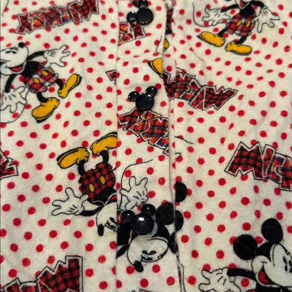 Mickey & Co. Disney Vintage 80s 90s Flannel Mickey Mouse Nightshirt - Picture 4 of 12